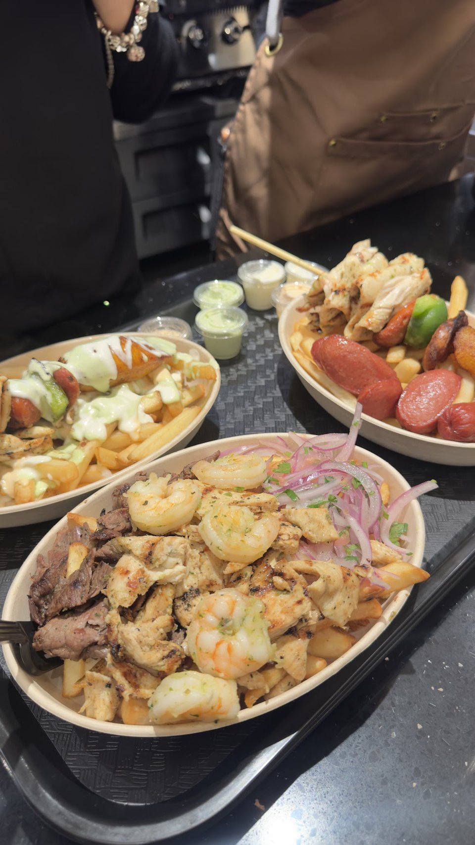 Fried Seafood Platter and Tacos